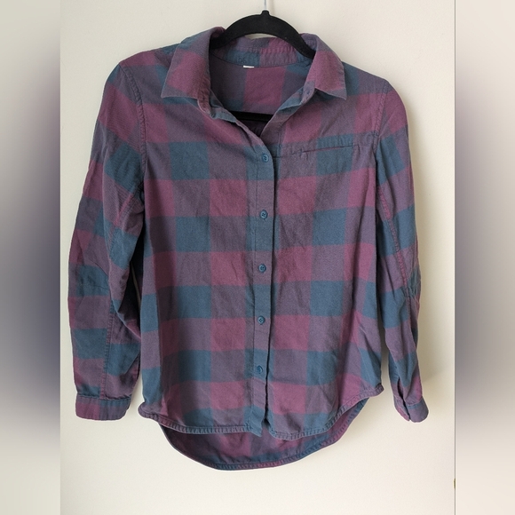 Lululemon Full Day Ahead Flannel Shirt  Night Diver - Size 4 - Picture 1 of 7